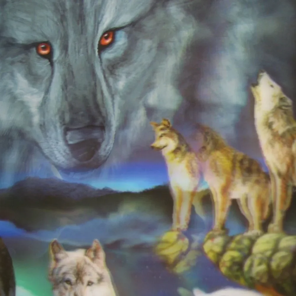 3-D Holographic Image - Hologram Wolves